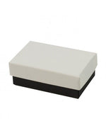 Black Onyx / White Canvas - Jewelry Box - 2-1/2 x 1-1/2 x 7/8"
