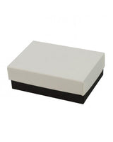 Black Onyx / White Canvas - Jewelry Box - 3-1/16 x 2-1/8 x 1"