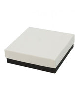 Black Onyx / White Canvas - Jewelry Box - 3-1/2 x 3-1/2 x 1"