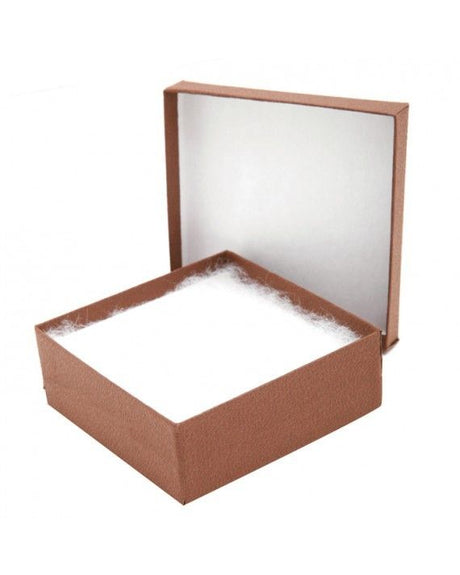 Matte Cocoa Embossed - Jewelry Box - 3-1/2 x 3-1/2 x 2"