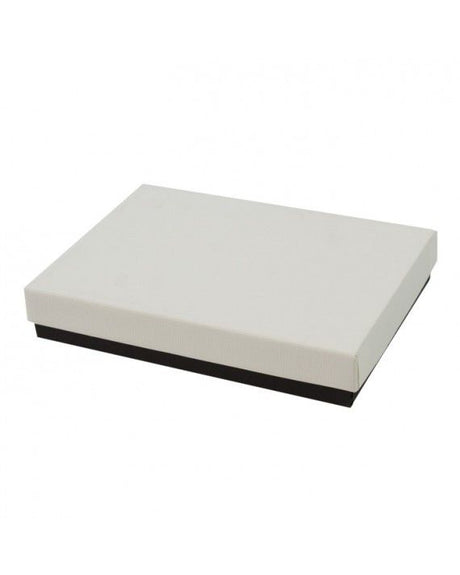 Black Onyx / White Canvas - Jewelry Box - 5-1/4 x 3-3/4 x 7/8"