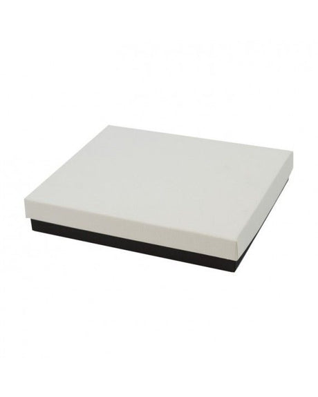 Black Onyx / White Canvas - Jewelry Box - 6 x 5 x 1"