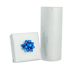 2 Side: Sterling Wave / Solid Metallic Silver - Gift Wrap - Jeweler's Gift Wrap Roll (7-3/8" x 100 ft.)