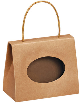 Kraft - Gift Tote Window Box - 5 x 2-1/2 x 4"