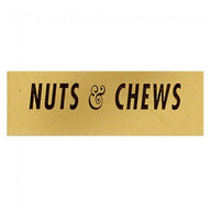 Nuts and Chews (Gold/Black) - Label - 1-1/2 x 1/2"