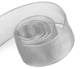 Silver - Lavish (Wired Edge) Ribbon - 1-1/2" x 50 Yards