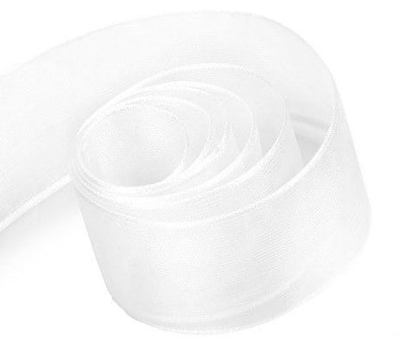 White - Lavish (Wired Edge) Ribbon - 2-1/4" x 50 Yards