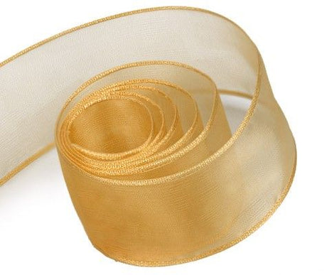 Old Gold - Lavish (Wired Edge) Ribbon - 2-1/4" x 50 Yards
