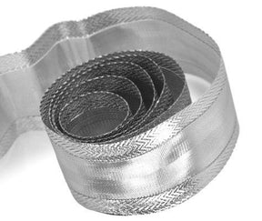 Metallic Silver - Luminous Satin (Wired Edge) Ribbon - 2-1/2" x 50 Yards