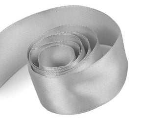 Silver - Luscious Satin (Wired Edge) Ribbon - 1-1/2" x 50 Yards