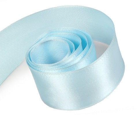 Light Blue - Luscious Satin (Wired Edge) Ribbon - 2-1/4" x 50 Yards