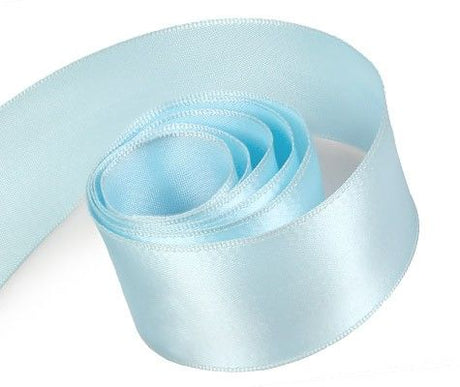 Light Blue - Luscious Satin (Wired Edge) Ribbon - 2-1/4" x 50 Yards