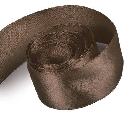 Brown - Luscious Satin (Wired Edge) Ribbon - 1-1/2" x 50 Yards