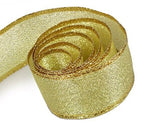 Metallic Gold - Luster Satin (Wired Edge) Ribbon - 1-1/2" x 50 Yards