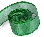 Metallic Green - Luster Satin (Wired Edge) Ribbon - 1-1/2" x 50 Yards