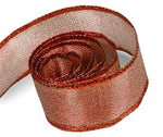 Metallic Red - Luster Satin (Wired Edge) Ribbon - 1-1/2" x 50 Yards