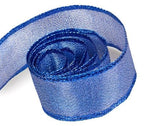 Metallic Royal Blue - Luster Satin (Wired Edge) Ribbon - 1-1/2" x 50 Yards