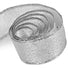 Metallic Silver - Luster Satin (Wired Edge) Ribbon - 2-1/4" x 50 Yards
