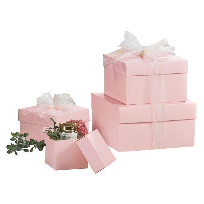 Blush Light Pink Gift Boxes - Sizes: 4 x 4 x 3-1/2
