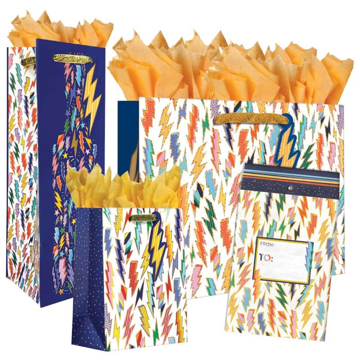 Lightning Gift Bags, Wrapping Paper, & Mailers