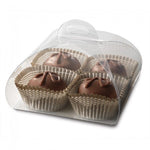 Clear - Four Truffle Tote - 3 x 3 x 1-5/8"