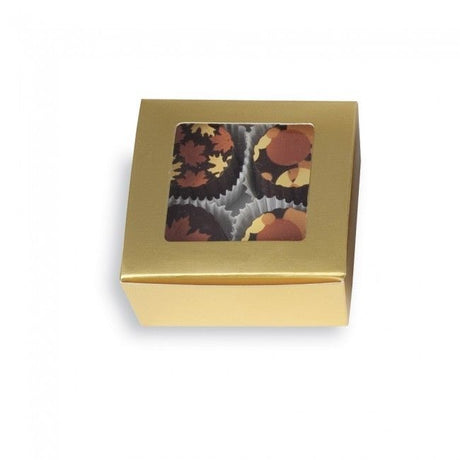 Dusty Gold - Ballotin Box - (4 Pc.) 2-5/8 x 2-1/2 x 1-1/4" - w/Window