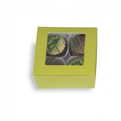 Pistachio - Ballotin Box - (4 Pc.) 2-5/8 x 2-1/2 x 1-1/4" - w/Window