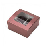 Rose Gold - Ballotin Box - (4 Pc.) 2-5/8 x 2-1/2 x 1-1/4" - w/Window