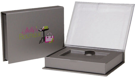 Pewter - Soft Touch Magnetic Gift Card Boxes - 4-7/8 x 3-7/8 x 7/8"