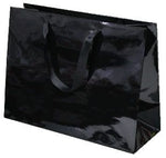 Black Gloss - Grosgrain Ribbon Handle Gift Bag - 12-1/2 x 4-1/2 x 9"