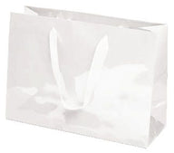 White Gloss - Grosgrain Ribbon Handle Gift Bag - 12-1/2 x 4-1/2 x 9"