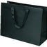 Matte Black - Grosgrain Ribbon Handle Gift Bag - 12-1/2 x 4-1/2 x 9"
