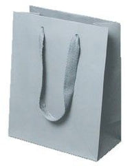 Light Gray - Twill Ribbon Handle Gift Bag - 10 x 5 x 13"