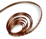 Brown / White Dot - Mercedes Dot Ribbon - 1/8" x 100 Yards