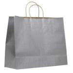 Matte Metallic Silver - Shopping Bag - 16 x 6 x 12-3/8"