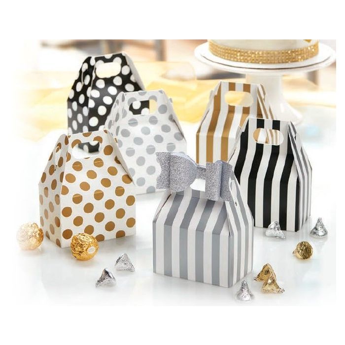 Mini Gable Boxes - Designs / Stripes / Dots - Box & Wrap