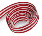 Red / White - Mono Stripe Ribbon - 1-1/2" x 50 Yards
