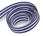 Navy / White - Mono Stripe Ribbon - 1-1/2" x 50 Yards