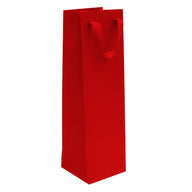 Big Apple Bright Red - Twill Ribbon Handle Gift Bag - 4-1/2 x 4-1/2 x 15"