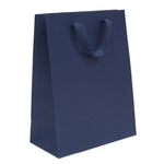Navy - Twill Ribbon Handle Gift Bag - 10 x 5 x 13"