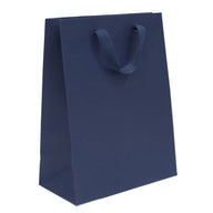 Navy - Twill Ribbon Handle Gift Bag - 10 x 5 x 13"