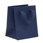 Navy - Twill Ribbon Handle Gift Bag - 5 x 4 x 6"