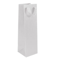 Wall Street White - Twill Ribbon Handle Gift Bag - 4-1/2 x 4-1/2 x 15"