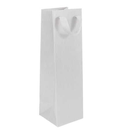 Wall Street White - Twill Ribbon Handle Gift Bag - 4-1/2 x 4-1/2 x 15"