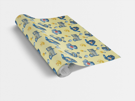 I Love Mom - Yellow - Mother's Day Design Wrapping Paper