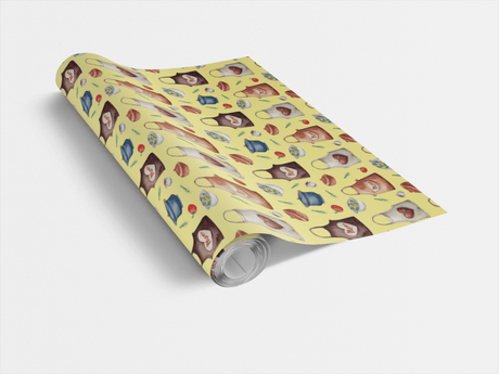 Mom's Apron - Yellow - Mother's Day Design Wrapping Paper