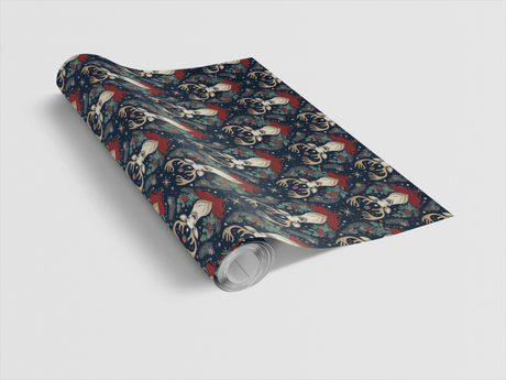Yuletide Crest - Floral Pattern Wrapping Paper