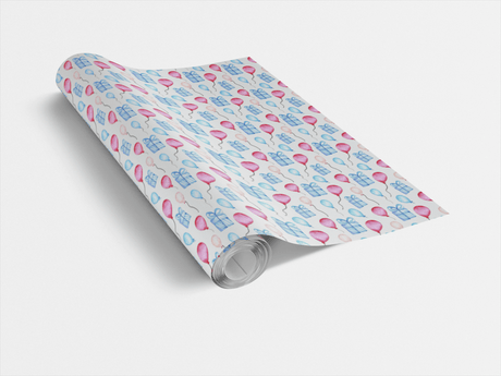 Balloon Wishes - Watercolor Hearts Wrapping Paper