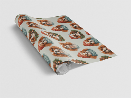 Velvet Ears, Silent Cheer - Cavalier King Charles Spaniel Wrapping Paper