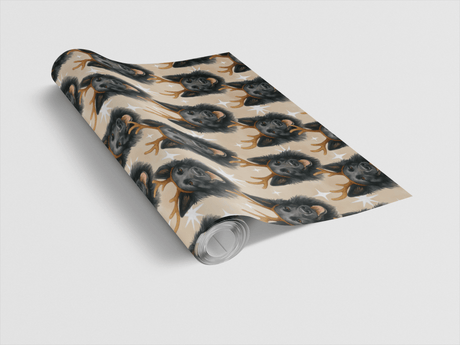Twilight Fur and Winter Faith - Watercolor Hearts Wrapping Paper